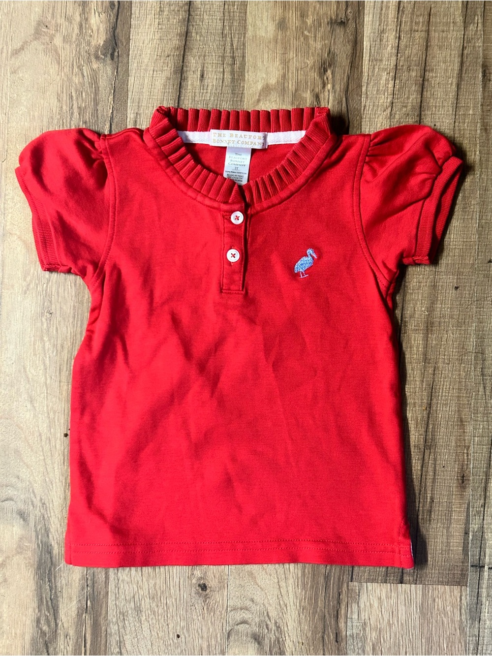 The Beafort Bonnet Company Girls Little Miss Prim And Proper Polo Shirt Red 3t